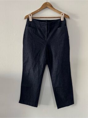 Ann Taylor Chambray Pants 32x23.5 Trousers Womens 8 Career Office Capsule Crop